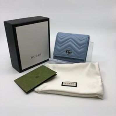 Gucci GG Marmont Card Case "Pastel Blue"