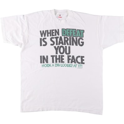 古着 90年代 フルーツオブザルーム FRUIT OF THE LOOM メッセージプリントTシャツ USA製 メンズXL相当 ヴィンテージ/eaa560737