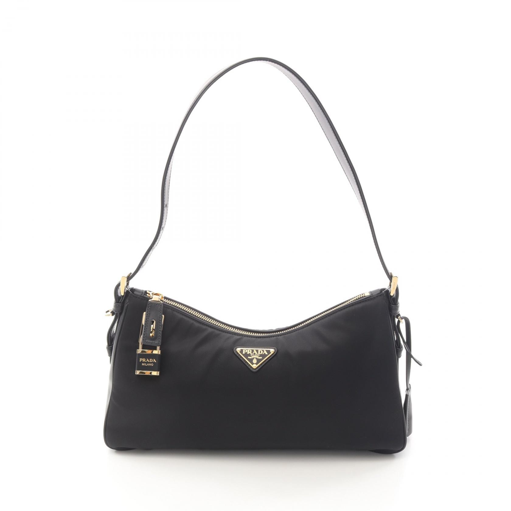 プラダ PRADA TESSUTO+VITELLO ショルダーバッグ バッグ ナイロン レザー レディース ブラック系 1BC2322C8QF0002 【新品】