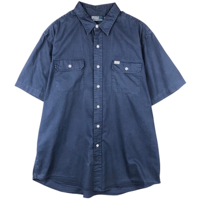 古着 ラルフローレン Ralph Lauren POLO by Ralph Lauren 半袖 コットンシャツ メンズXL相当/eaa653097