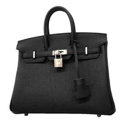 【6fe6969-g】エルメス ハンドバッグ バーキン25 トゴ ブラック シルバー金具 G刻印【中古】レディース