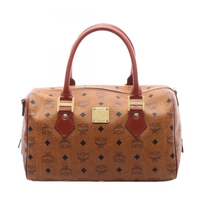 エム・シー・エム MCM ヴィセトス ハンドバッグ バッグ PVCコーティングキャンバス レザー レディース ブラウン系 【中古】
