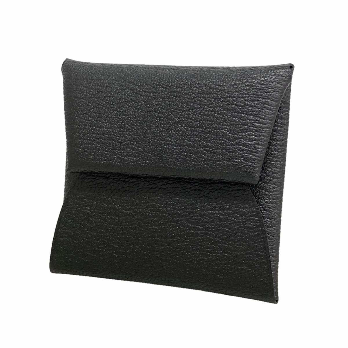 【6ia0866】エルメス コインケース バスティア シェブルミゾル ブラック シルバー金具 G刻印【中古】レディース