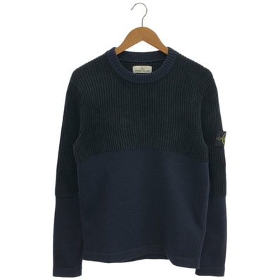 ストーンアイランド 19AW 7115570D2 ネイビー ラグランスリーブニットセーター S