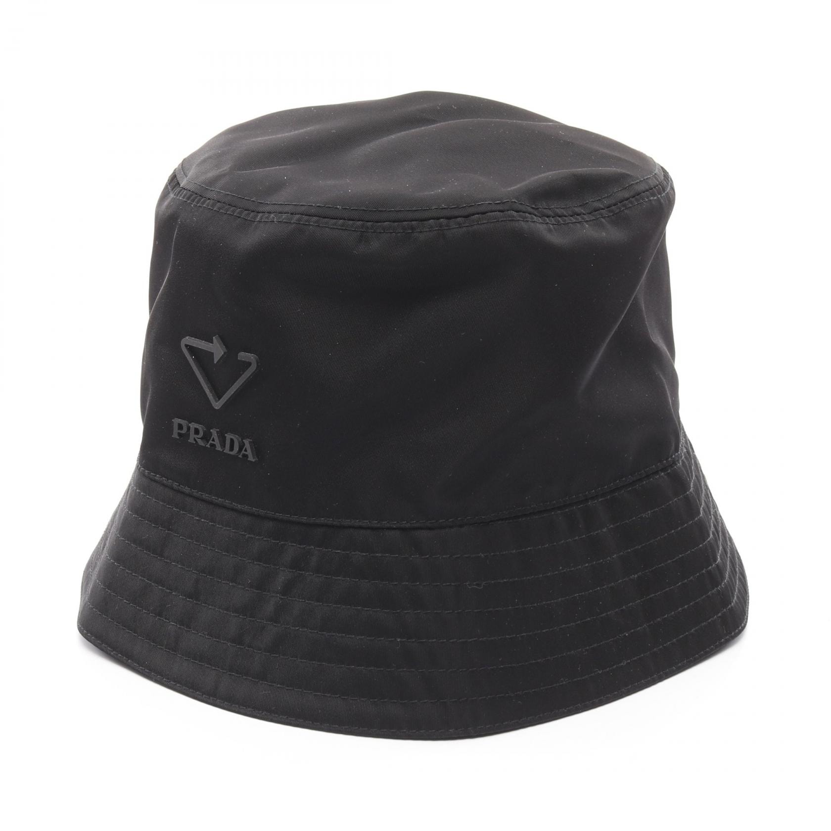 プラダ PRADA Re-Nylon ハット 帽子 ナイロン メンズ レディース ブラック系 【中古】