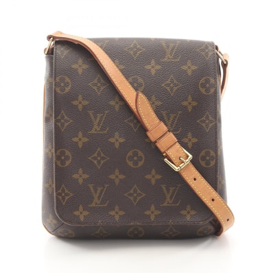 ルイ・ヴィトン LOUIS VUITTON ミュゼットサルサ ショートストラップ ショルダーバッグ バッグ PVCコーティングキャンバス レザー モノグラム レディース ブラウン系 M51258 【中古】