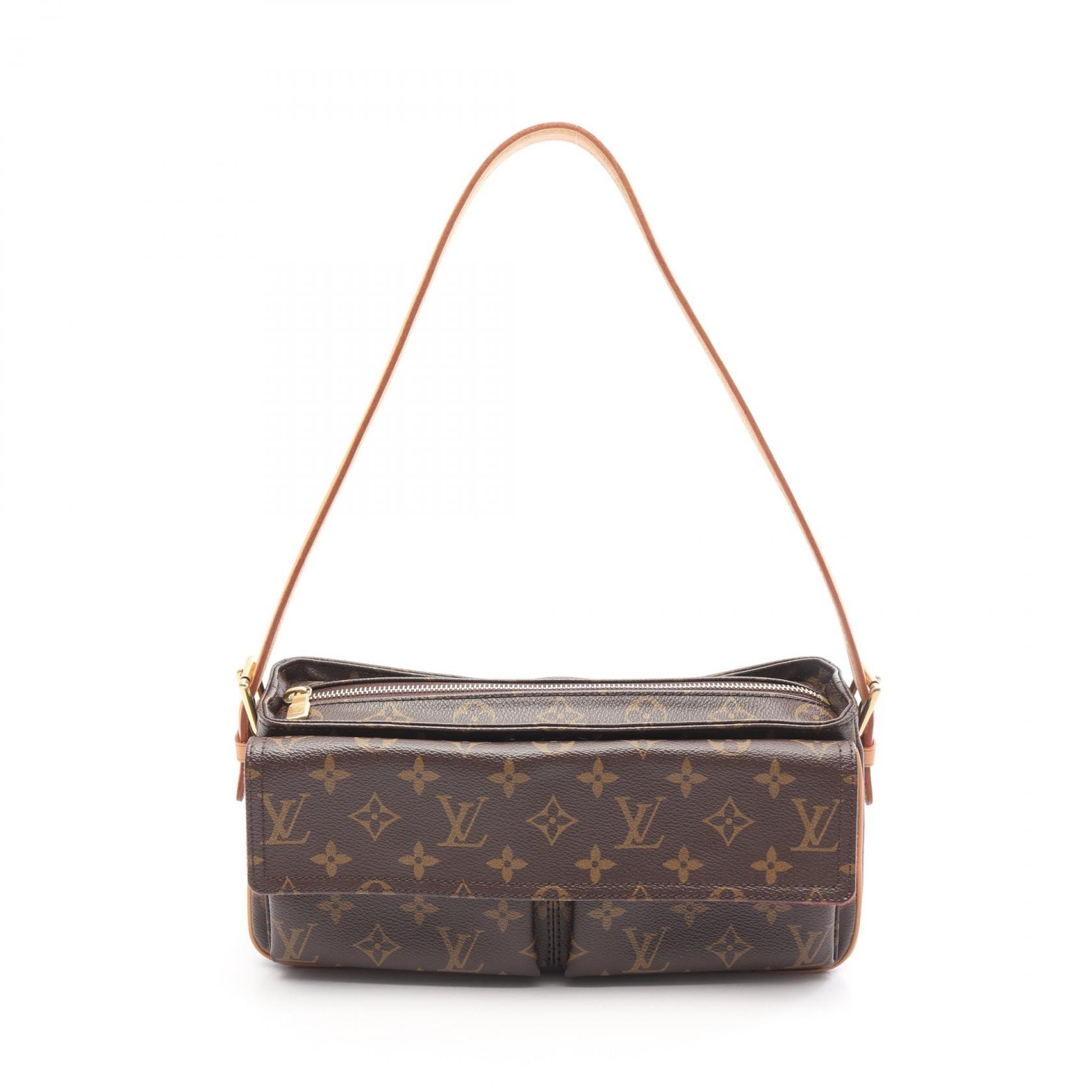 ルイ・ヴィトン LOUIS VUITTON ヴィバシテMM ショルダーバッグ バッグ PVCコーティングキャンバス レザー モノグラム レディース ブラウン系 M51164 【中古】