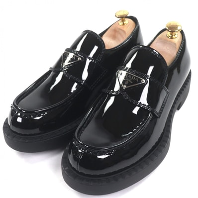 未使用品 プラダ レザーシューズ チョコレート ブラック 6.5 2DE127