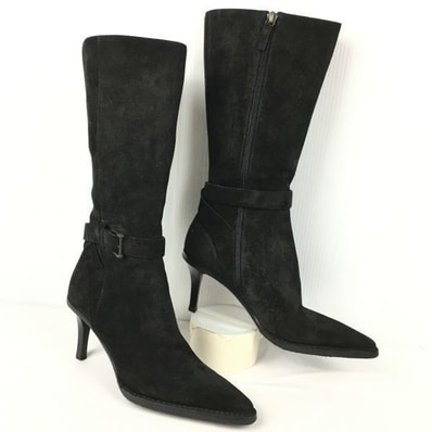 GUCCI/グッチ ロングブーツ size36.1/2C 22.5-23.0程度〈黒/BLACK/ブラック〉スエード加工 管No.WM75