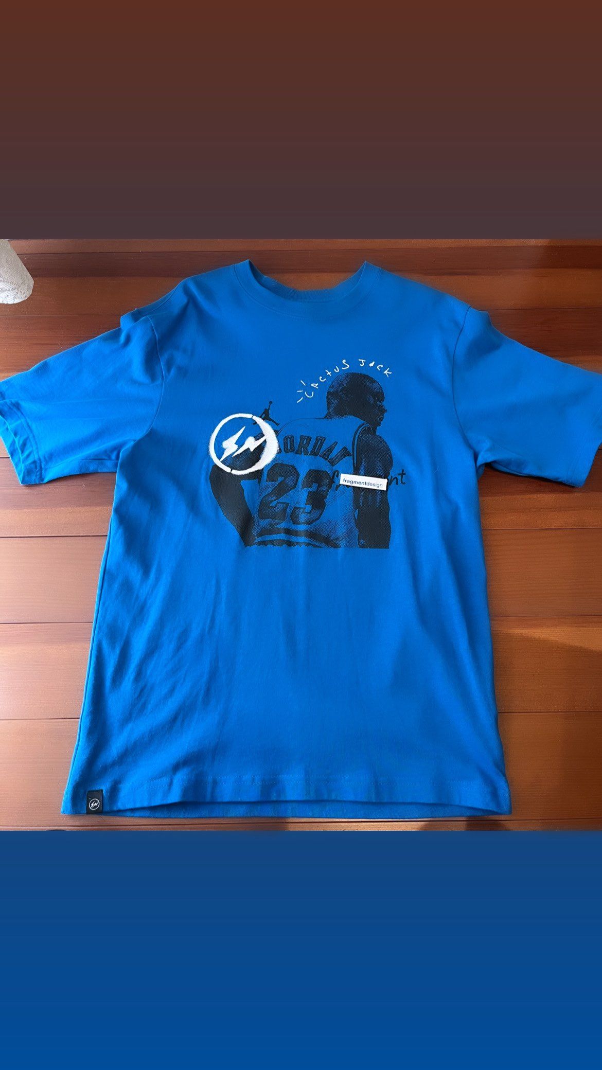 Air Jordan Travis Scott  Fragment Tee "Military Blue"