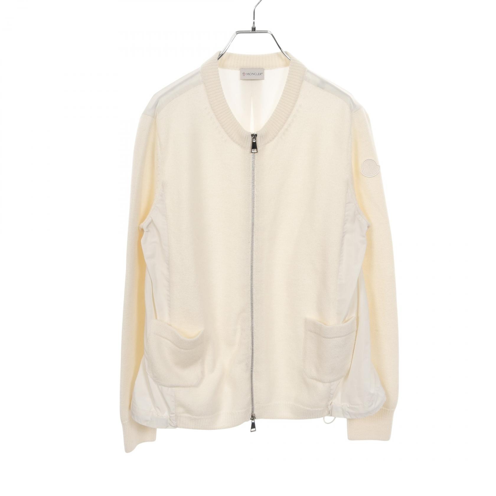 モンクレール MONCLER カーディガン 衣料品 トップス ウール ポリエステル レディース ホワイト系 【中古】