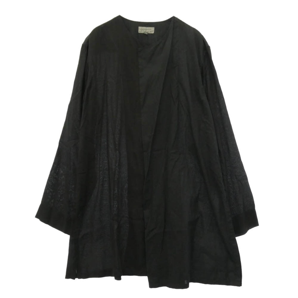 Yohji Yamamoto POUR HOMME ヨウジヤマモトプールオム 18SS HW-B06-800 Double Switching Shirt ノーカラー レフト フロント ダブルスイッチング ロング 長袖 シャツ 2【中古】