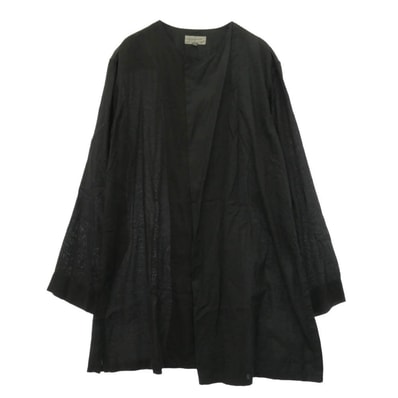 Yohji Yamamoto POUR HOMME ヨウジヤマモトプールオム 18SS HW-B06-800 Double Switching Shirt ノーカラー レフト フロント ダブルスイッチング ロング 長袖 シャツ 2【中古】