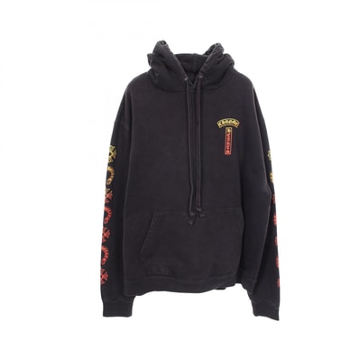 クロムハーツ CHROME HEARTS グラデーションロゴ パーカー 衣料品 トップス コットン メンズ ブラック系 / マルチカラー 【中古】