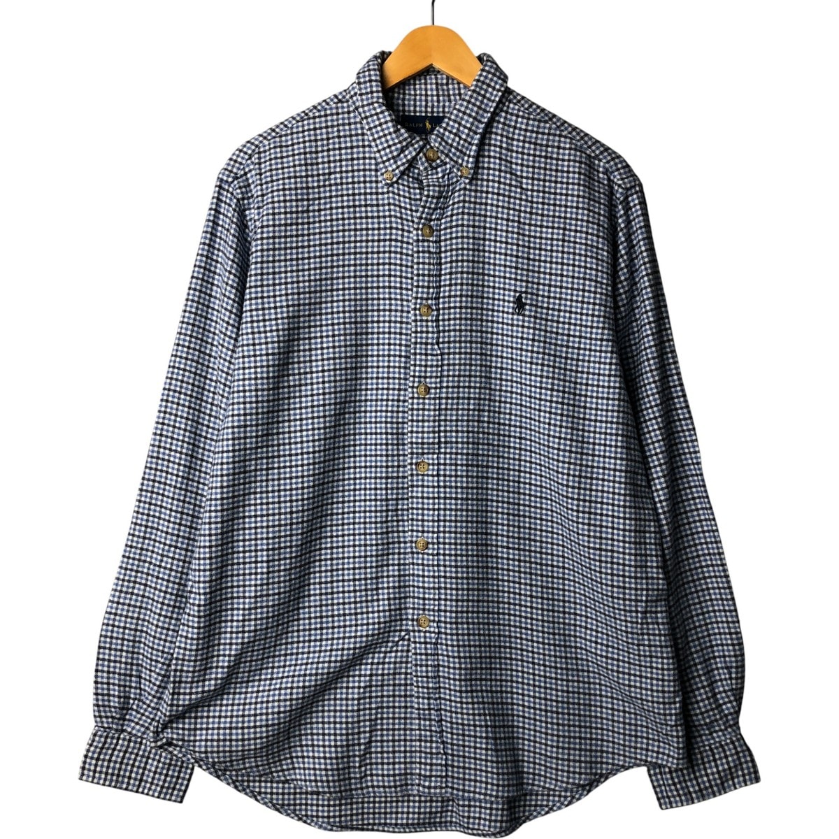 古着 ラルフローレン Ralph Lauren CLASSIC FIT クラシックフィット 長袖 ボタンダウン ライトネルチェックシャツ メンズL相当/eaa592345