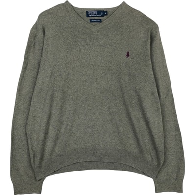 古着 ラルフローレン Ralph Lauren POLO by Ralph Lauren Vネック ピマコットンニットセーター メンズM相当/eaa637193