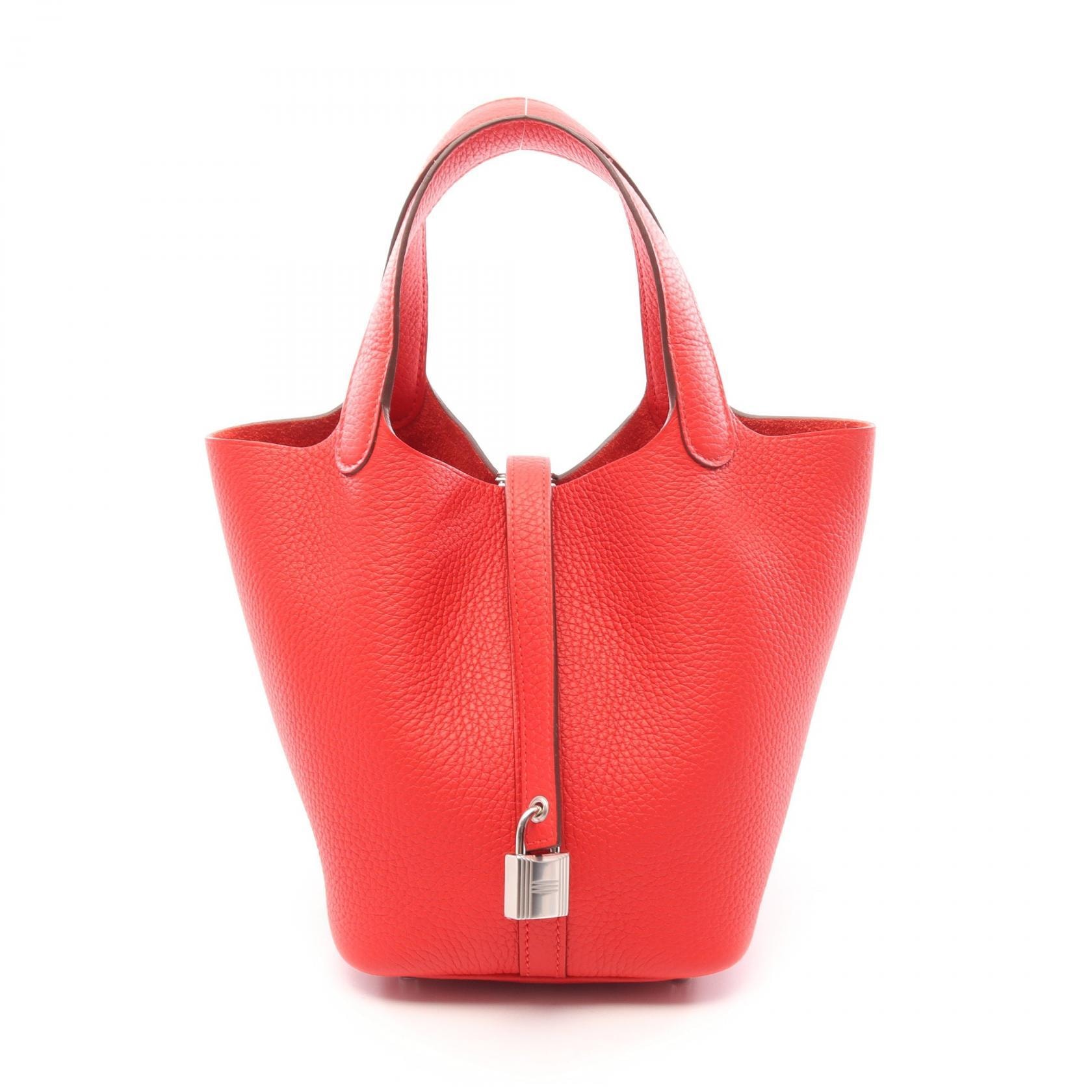 エルメス HERMES ピコタンロックPM ルージュラデュー ハンドバッグ バッグ レザー トリヨンクレマンス レディース レッド系 【中古】