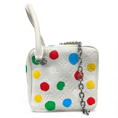 LOUIS VUITTON 希少 極美品 ルイヴィトン 2023 LV×YK 草間彌生 モノグラムアンプラント 2way スクエア チェーンバッグ RFID確認済 ハンドバッグ 中国限定 LV ヴィトン Aランク 鑑定済 中古