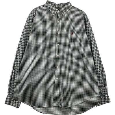 古着 ラルフローレン Ralph Lauren CLASSIC FIT クラシックフィット ギンガムチェック 長袖 ボタンダウンチェックシャツ メンズXL相当/eaa614702