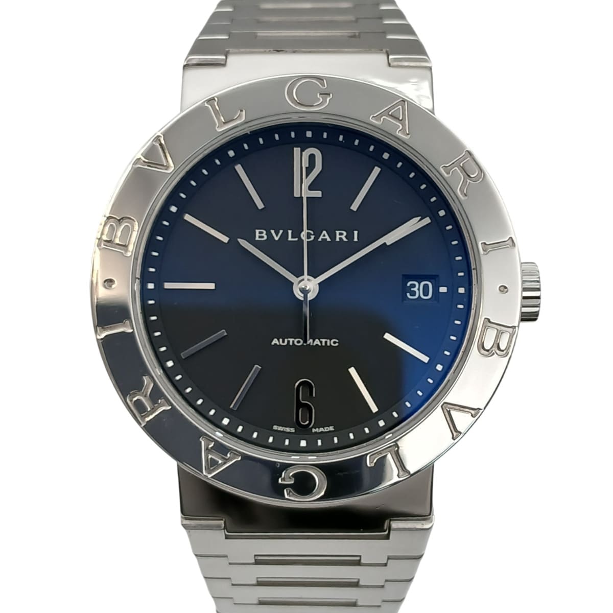 BVLGARI ブルガリ ブルガリブルガリ 38mm 自動巻き SS 腕時計 BB38SS ステンレススチール ブラック シルバー メンズ【中古】