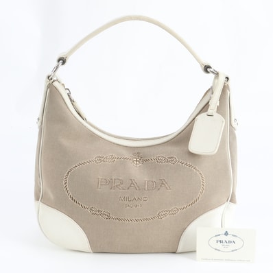 ■美品 プラダ ロゴジャガード ホーボー BR3423 ショルダーバッグ