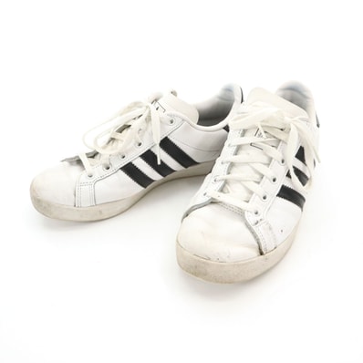 adidas アディダス スニーカー 5.5 ホワイト×ブラック 3ライン