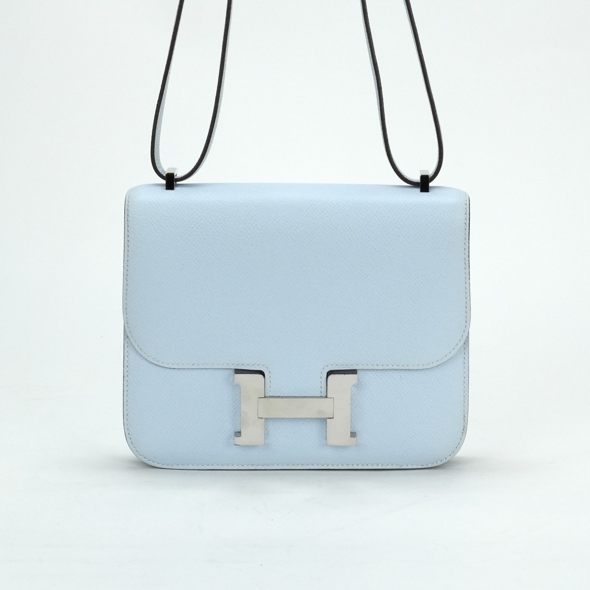 エルメス HERMES コンスタンス3 ミニ18 コンスタンス 3 ミニ 18 バッグ ショルダーバッグ エプソン ブルーブリュム Bluebrume ブルー Blue 青 シルバー金具 ヴォーエプソン