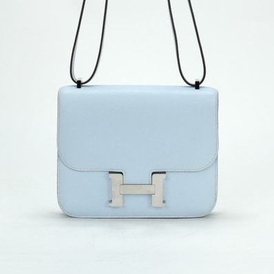 エルメス HERMES コンスタンス3 ミニ18 コンスタンス 3 ミニ 18 バッグ ショルダーバッグ エプソン ブルーブリュム Bluebrume ブルー Blue 青 シルバー金具 ヴォーエプソン