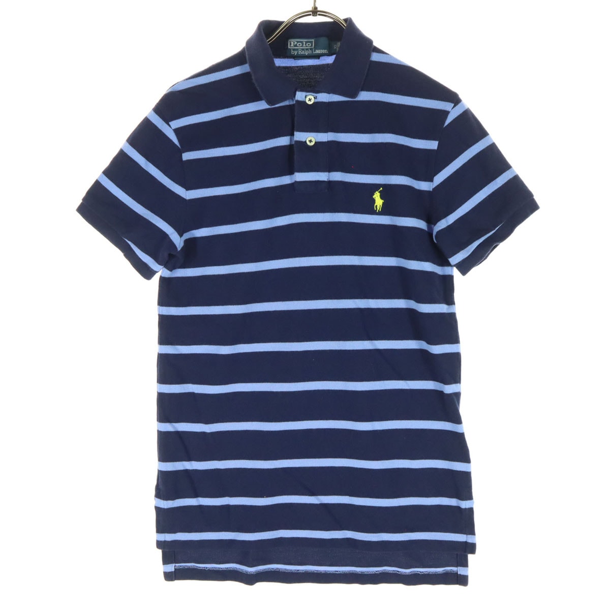 Polo by Ralph Lauren ポロバイラルフローレン ボーダー柄 ポニー 半袖 ポロシャツ XS ネイビー CUSTOM FIT