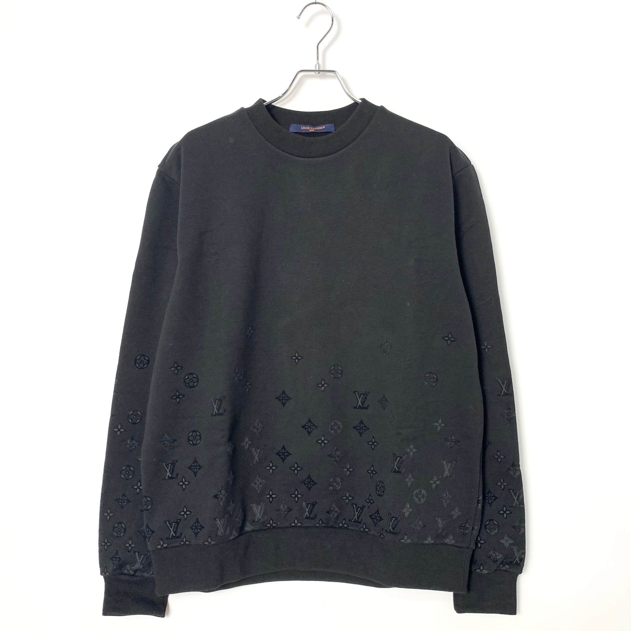 Louis Vuitton Flock Print Gradient Long Sleeve Crewneck "Nero"