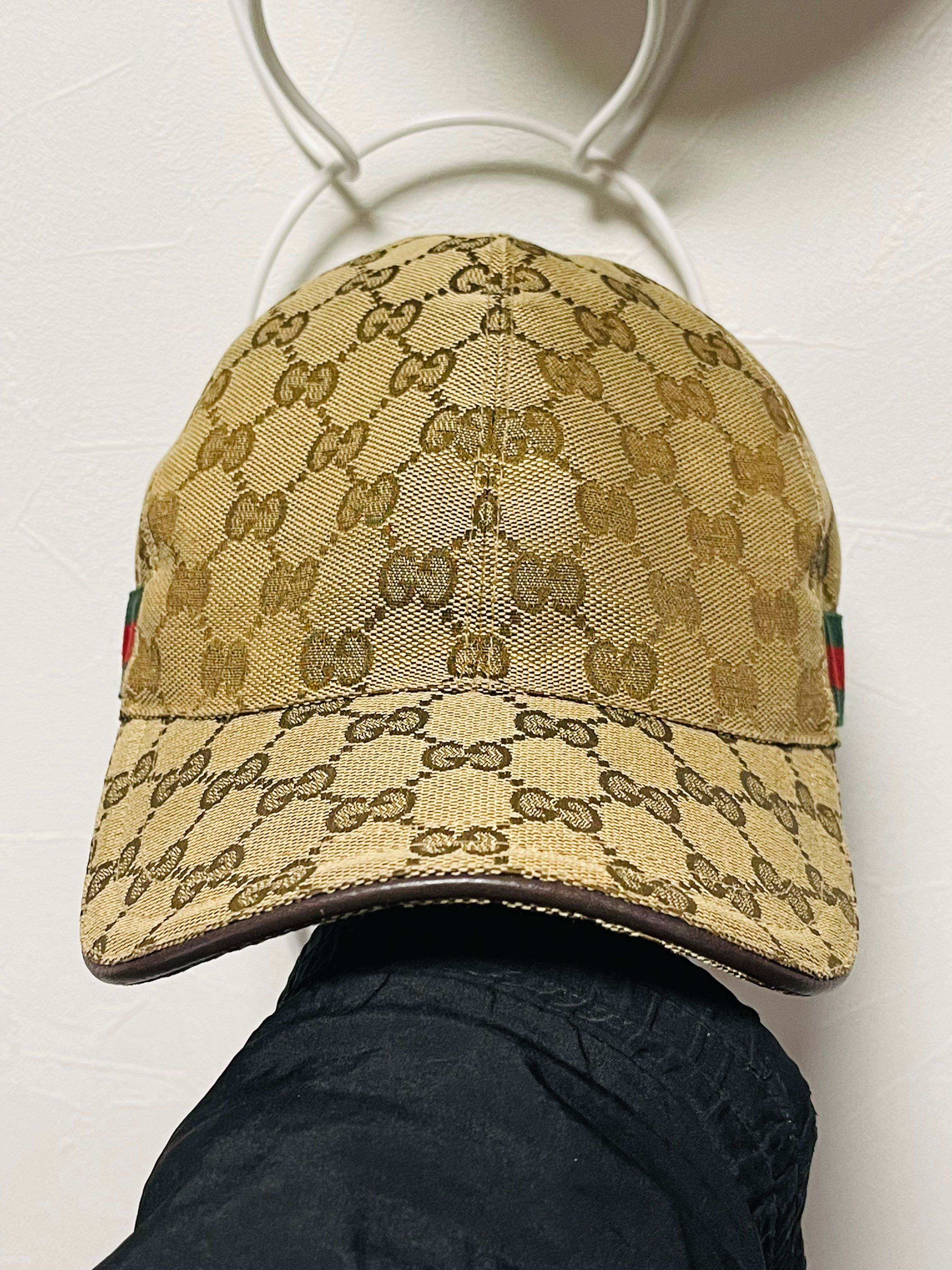 GUCCI Original GG Canvas Baseball Hat With Web "Beige/Ebony"