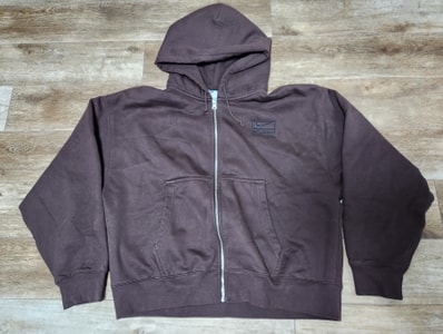 Stussy x Nike Stone Washed Fleece Zip Hoodie "Dark Cinder" (US Size) FJ9175-261