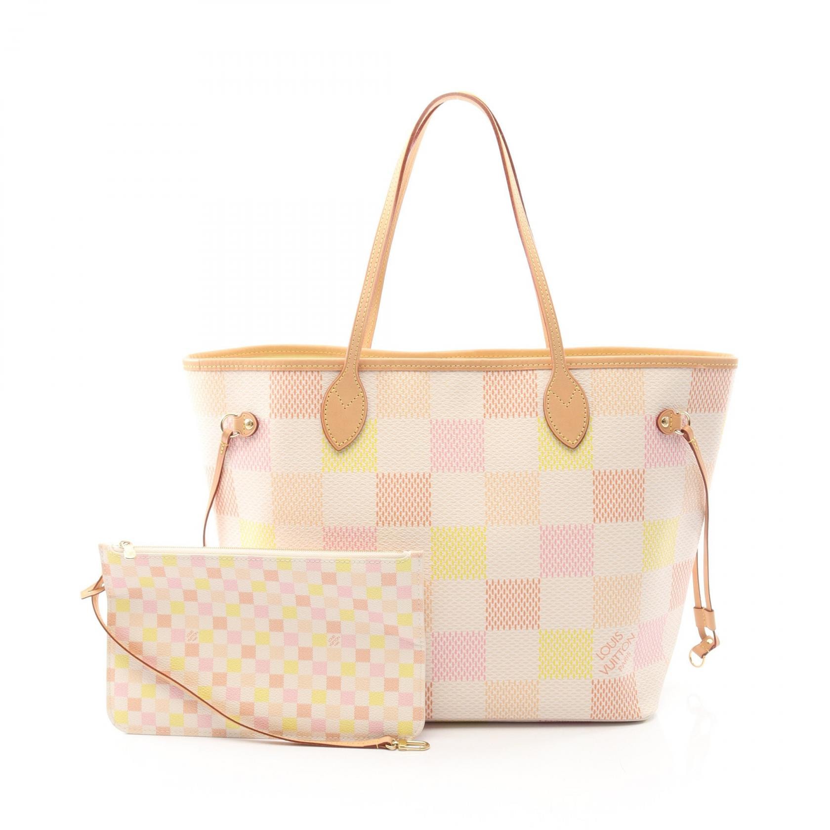 ルイ・ヴィトン LOUIS VUITTON ネヴァーフルMM トートバッグ バッグ PVCコーティングキャンバス レザー ダミエリシャス ピンク レディース ピンク系 / マルチカラー / ピーチ N40668 【中古】