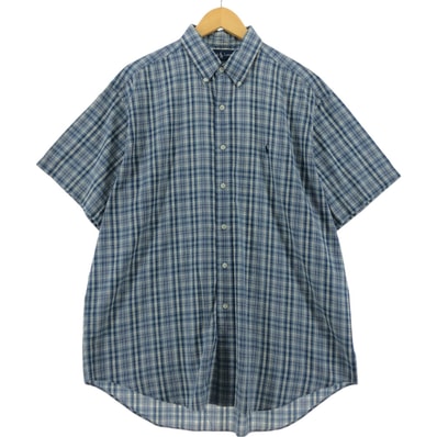 古着 ラルフローレン Ralph Lauren BLAKE 半袖 ボタンダウン チェックシャツ メンズL相当/eaa535677
