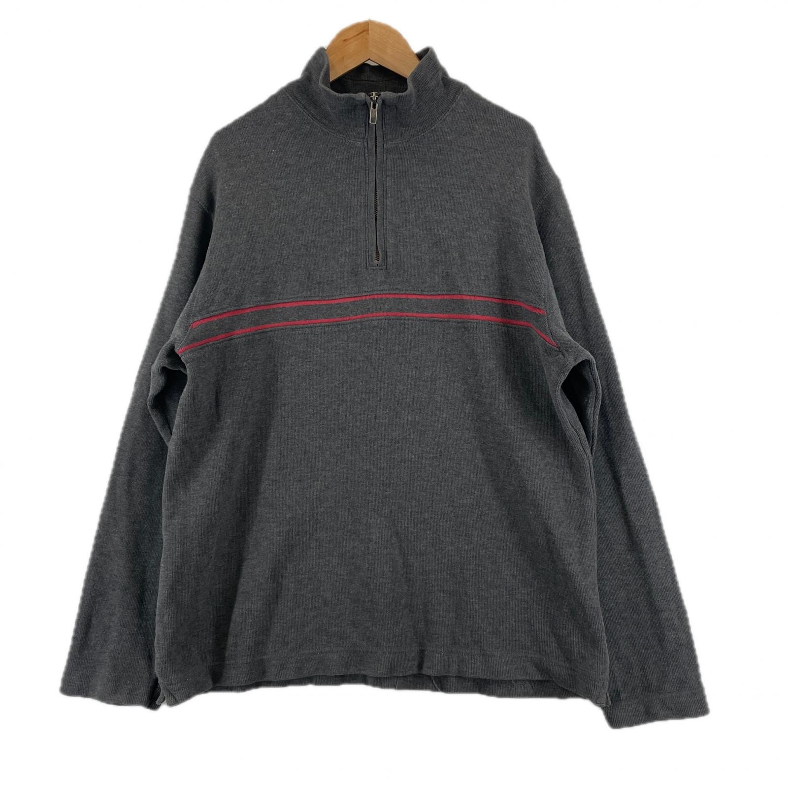 美品 GAP ギャップ ハーフジップ 無地 秋冬 AW スウェット コットン グレー メンズ M ニット素材【古着】【中古】