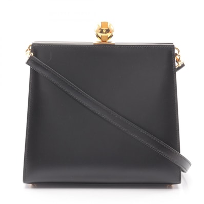 エルメス HERMES ヴィンテージ ショルダーバッグ バッグ カーフ(牛革) ボックスカーフ ○Y刻印(1995年製造) レディース ブラック系 【中古】