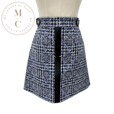 ルイヴィトン LOUIS VUITTON モノグラム ボトムス マルチカラー スカート ツイード レザーアクセント 22SS