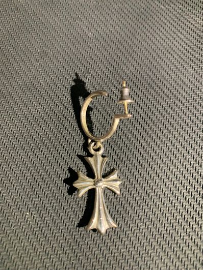 Chrome Hearts Hoop CH Cross Earrings "Silver"