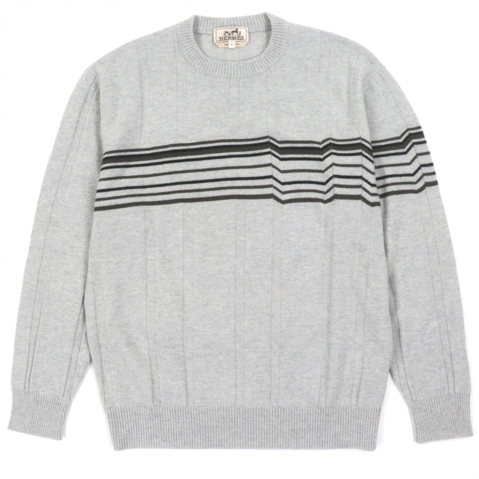極美品 エルメス セーター グレー メンズ S 467210HA