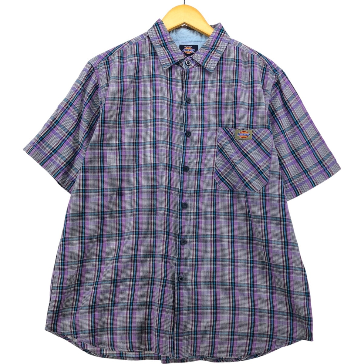 古着 ディッキーズ Dickies タータンチェック 半袖 ワークシャツ メンズXL相当/eaa578755