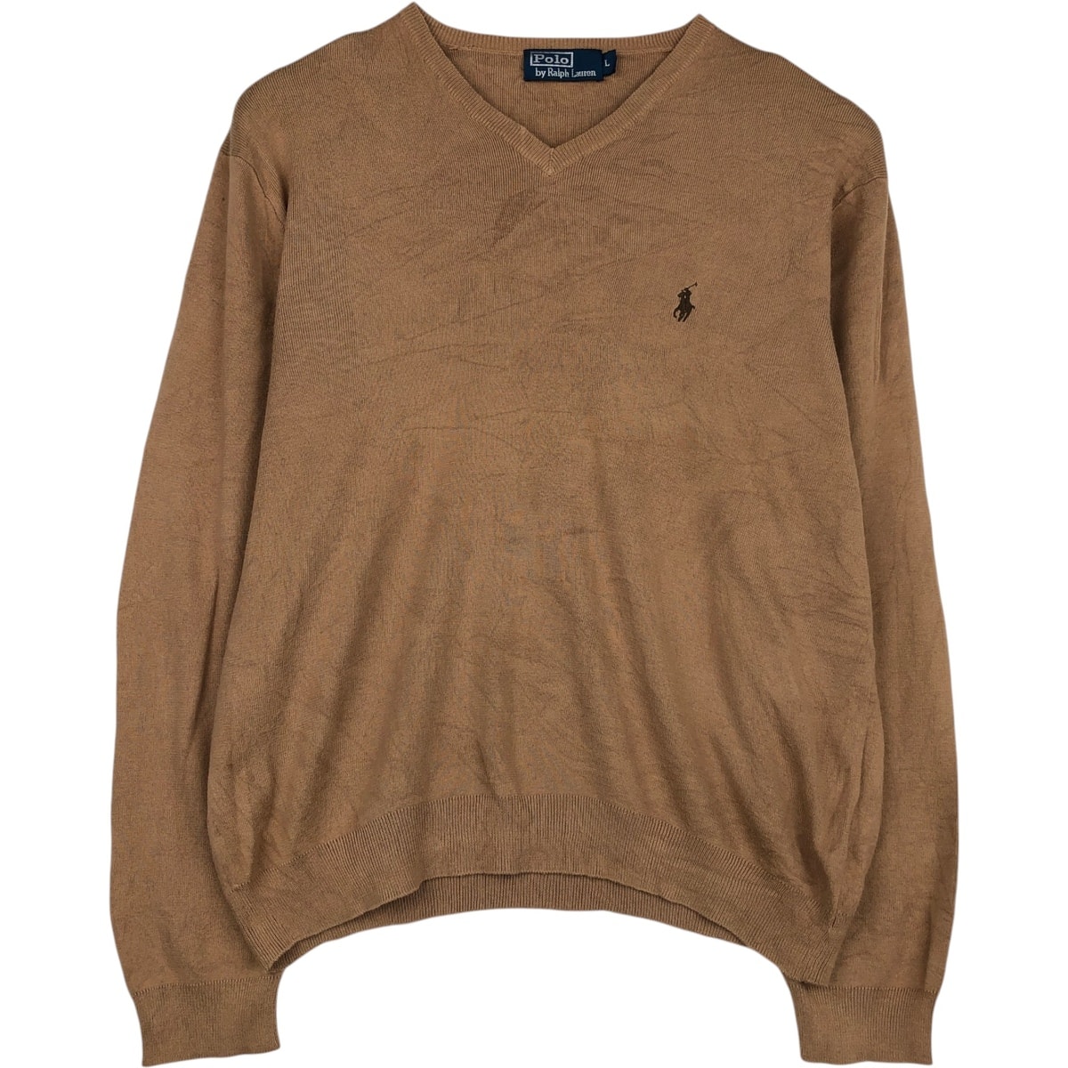 古着 ラルフローレン Ralph Lauren POLO by Ralph Lauren Vネック ピマコットンニットセーター メンズL相当/eaa645876