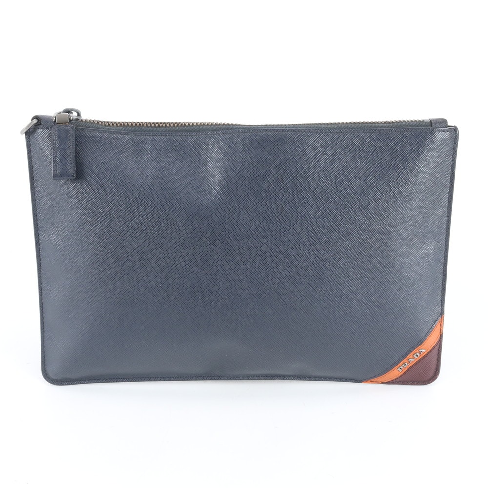 ■美品 プラダ サフィアーノセカンドバッグ レザー