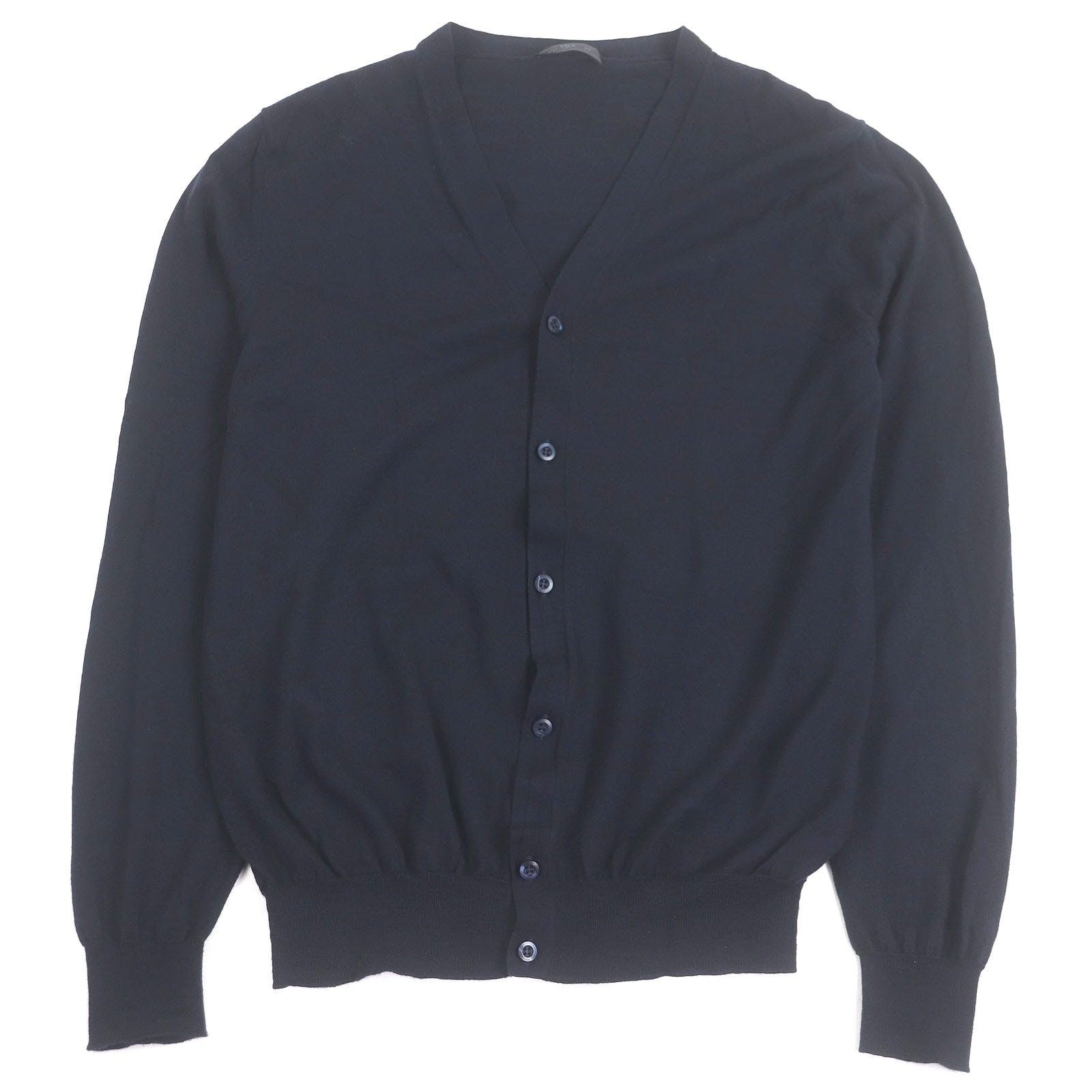 極美品 プラダ カーディガン ネイビー メンズ 50