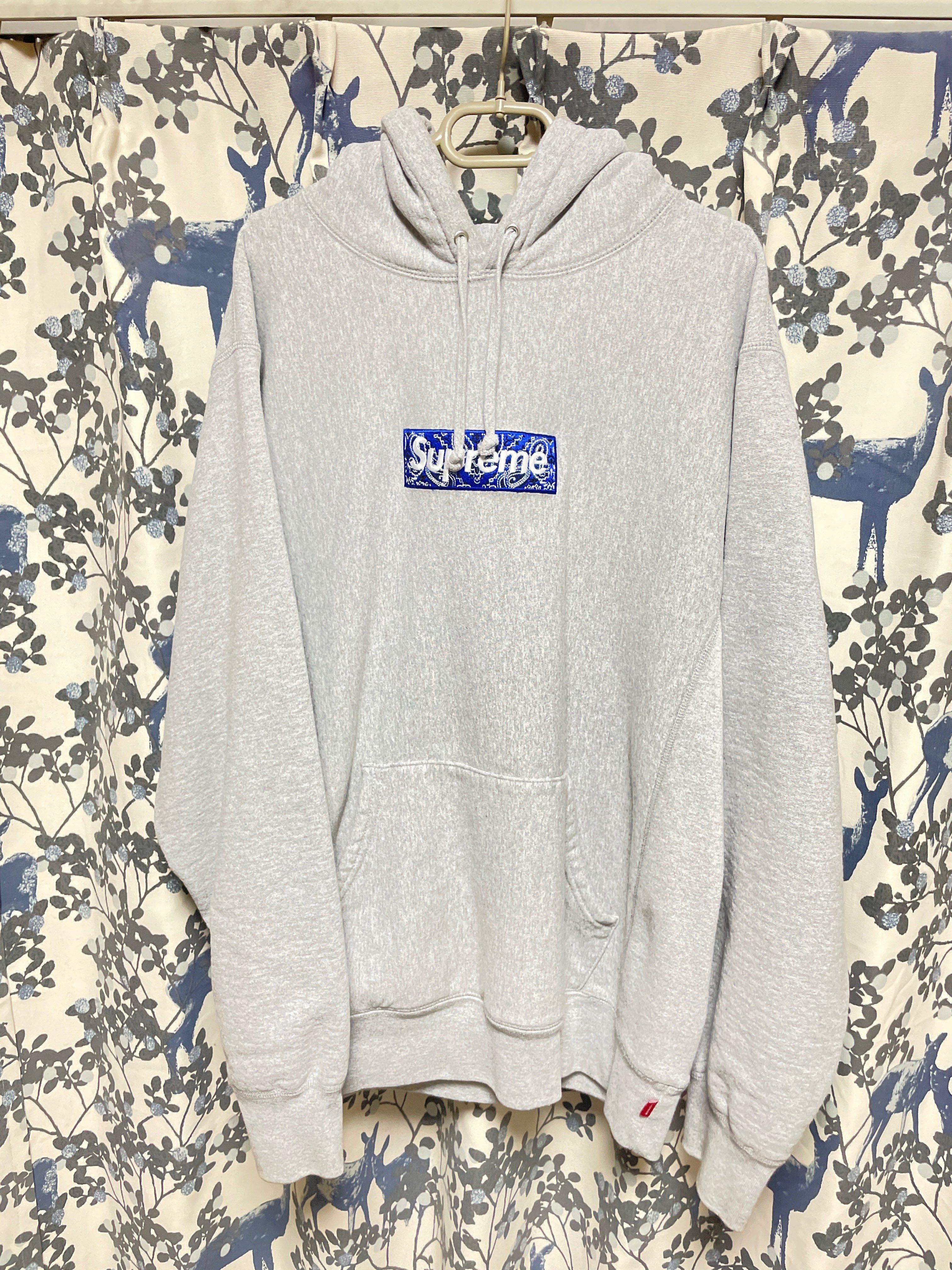 Supreme Bandana Box Logo Hooded Sweatshirt "Grey"