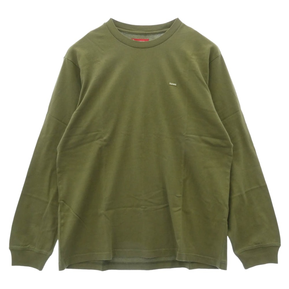 Supreme シュプリーム カットソー 23AW Small Box L/S Tee スモールボックス ロングスリーブ 長袖 Tシャツ カットソー オリーブ モスグリーン系 M【極上美品】【中古】