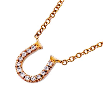 ★最終価格【6jgb0899】ティファニー ネックレス メトロ/ホースシュー K18PG ピンクゴールド ダイヤモンド【中古】レディース