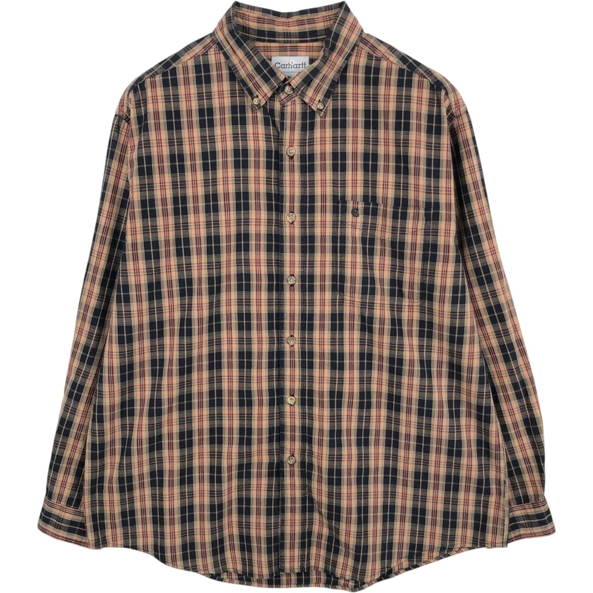古着 カーハート Carhartt チェック柄 長袖 ボタンダウン ワークシャツ メンズXL相当/eaa666586