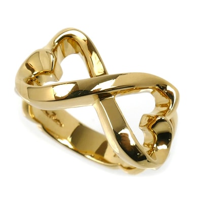 TIFFANY&Co. ティファニー K18YG イエローゴールド ダブルラビングハート リング・指輪 13号 8.7g レディース【中古】【美品】