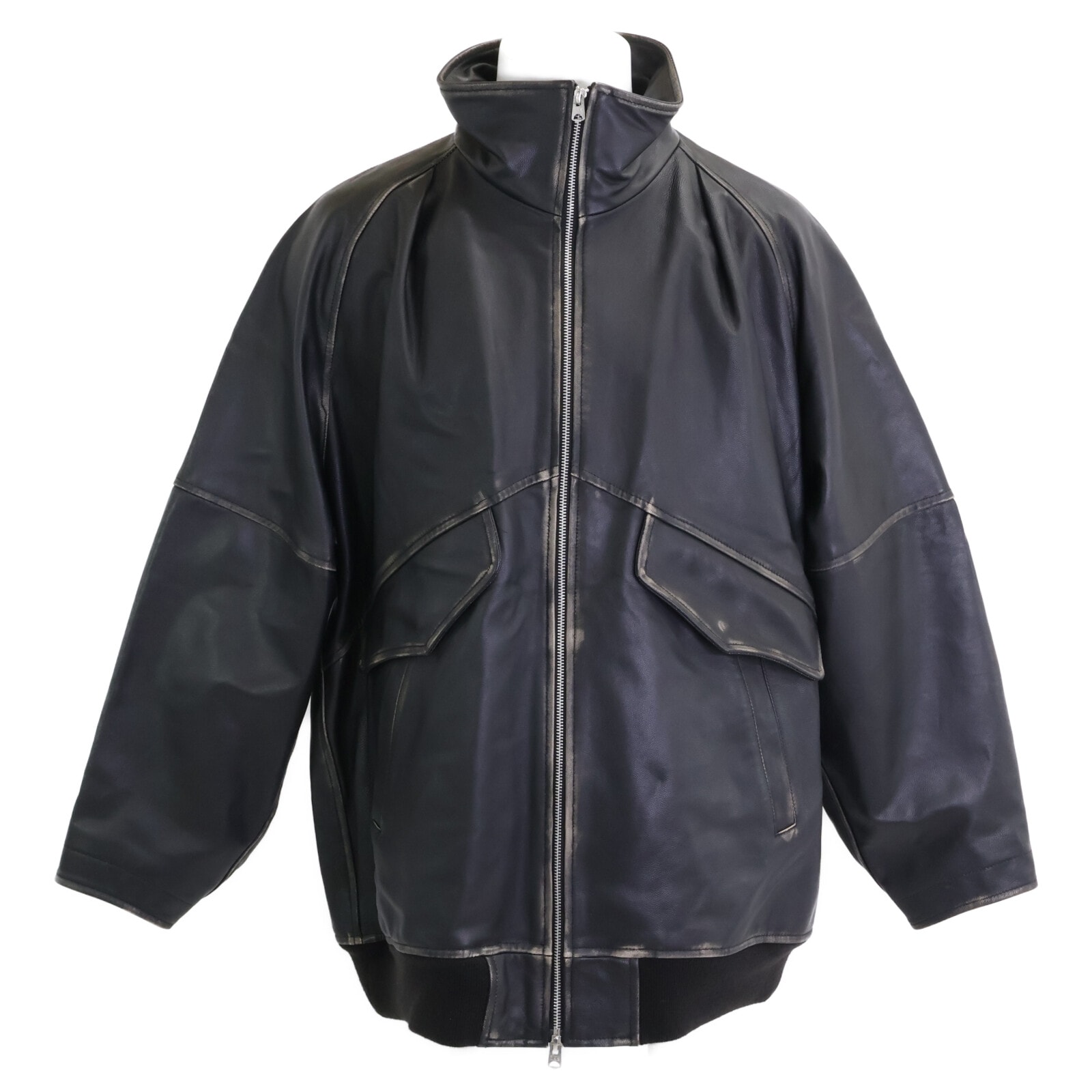 08サーカス 【美品】S25AW-OT09 2tone goth leather mid blouson USED加工 レザー ブルゾン 5