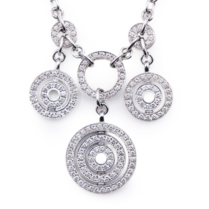【美品】BVLGARI ブルガリ アストラーレチェルキ ネックレス ダイヤモンド ホワイトゴールド 18金 K18WG Au750 ジュエリー チェーン全長41cm レディース ケース・箱付属